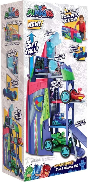 PJ Masks Trasformatore Mobile 2 in 1 con Catboy e Cat Car, Playset 91 cm per Bambini 3+