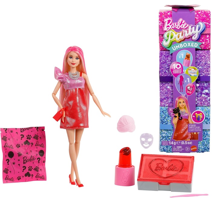 Barbie Party Unboxed Bambola e Accessori, Glam Party Series JFY68