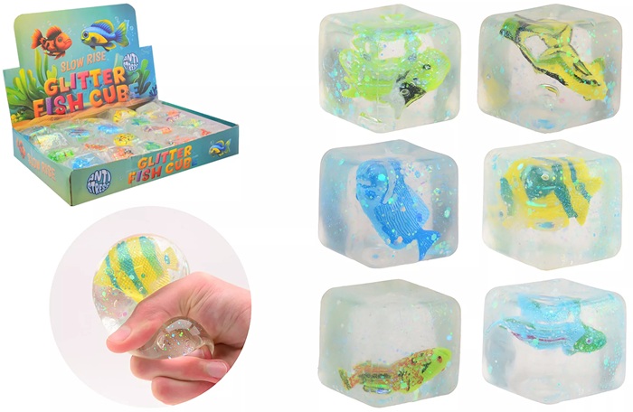 Cubo glitterato a crescita lenta con pesci