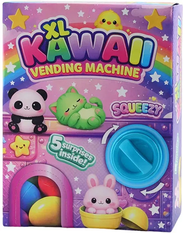 Distributore automatico XL Kawaii con 5 Squeezys