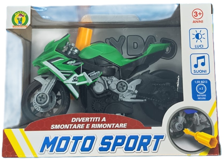 Moto Stradale smonta e rimonta con suoni e luci Col. Rosso o Verde