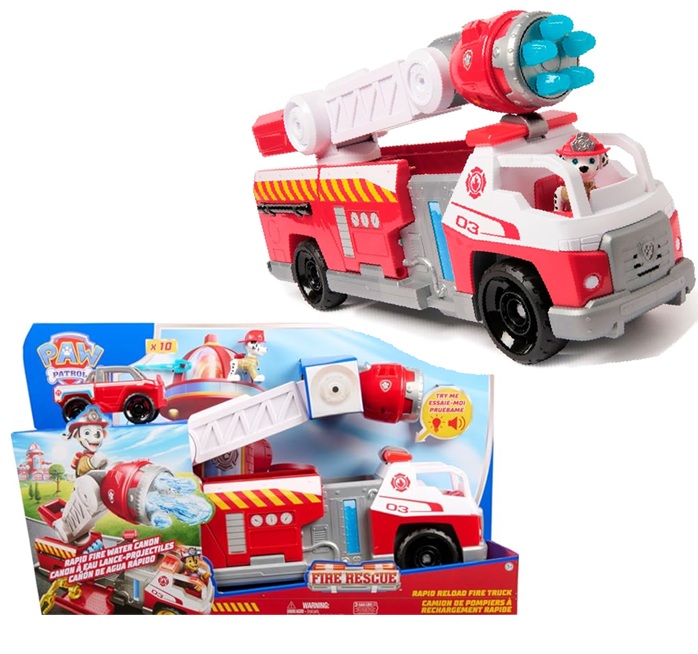 Paw Patrol, Fire Rescue, Camion dei Pompieri a Caricamento Rapido, 3+ Anni