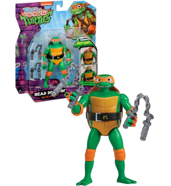 Tartarughe Ninja Statuetta di Michelangelo delle Tartarughe Ninja con accessori – 12 cm