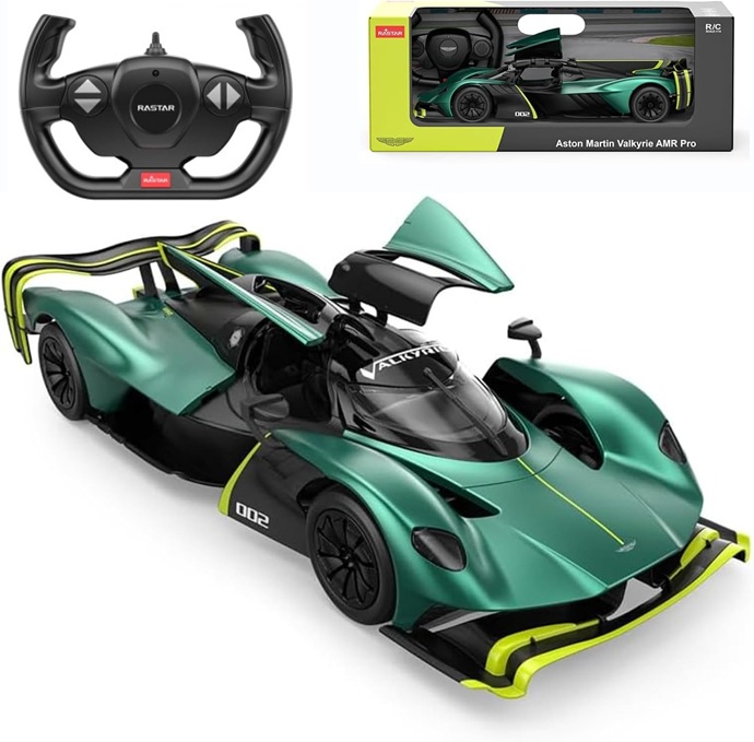 Aston Martin Valkyrie AMR Pro – Auto telecomandata in scala 1:14, licenza ufficiale, colore verde scuro