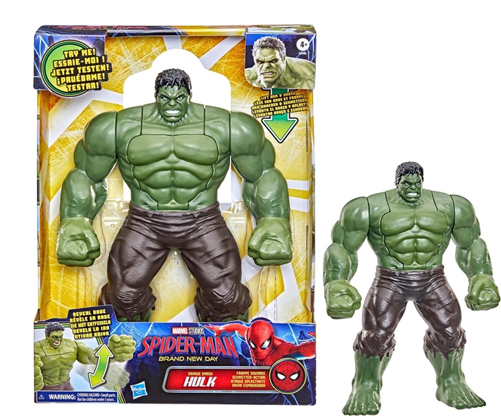 Spiderman Hulk savage smash, Hasbro, action figure Marvel, Hulk articolato, giocattolo supereroe, 4+ anni