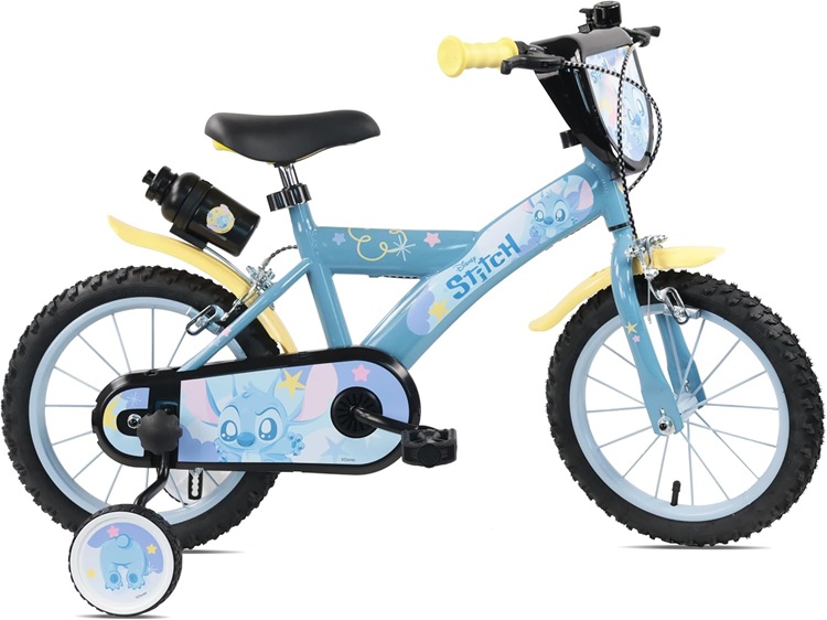 Bicicletta Stitch 16″ 5-7 Anni, Rotelle Removibili, doppio Freno Anteriore Caliper col.Blu by Lubex