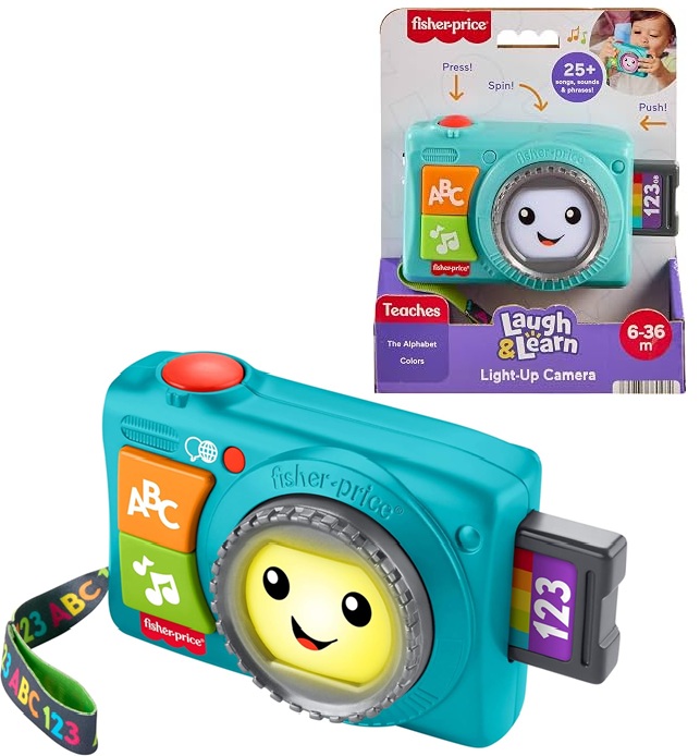 Fisher-Price Ridi e Impara Fotocamera Luminosa, Gioco Musicale, multilingue 6 mesi, JNV96