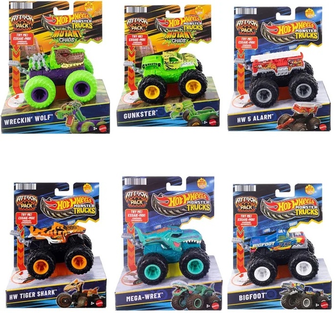 Hot Wheels Monster Trucks Attack Pack™ 3Y+ Veicolo giocattolo Sogg. Assortiti spedizione casuale
