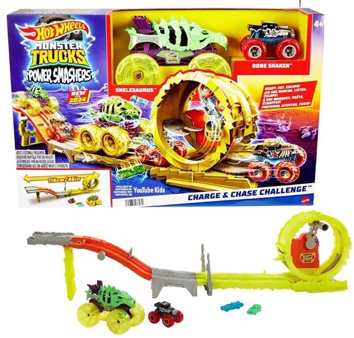 Hot Wheels Monster Trucks Race & Chase Challenge Include 2 Auto HXT05