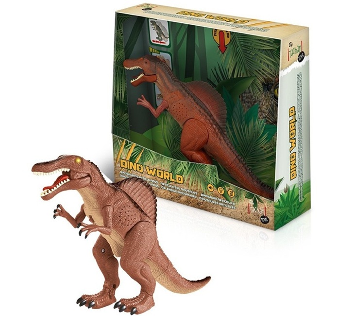 Dinosauro Spinosauro Tachan con suoni realistici, luci, funzione di camminata, testa mobile, marrone (780T00675)