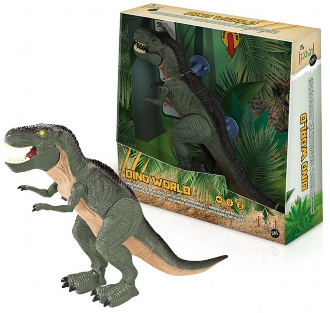 Dinosauro Tirannosauro Tachan con suoni realistici, luci, funzione di camminata, testa mobile, marrone (780T00676)